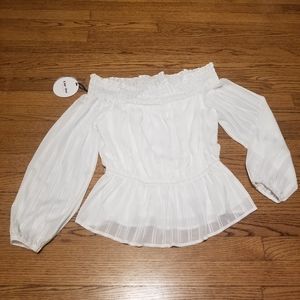 NWT White Long sleeve & off shuolder Top